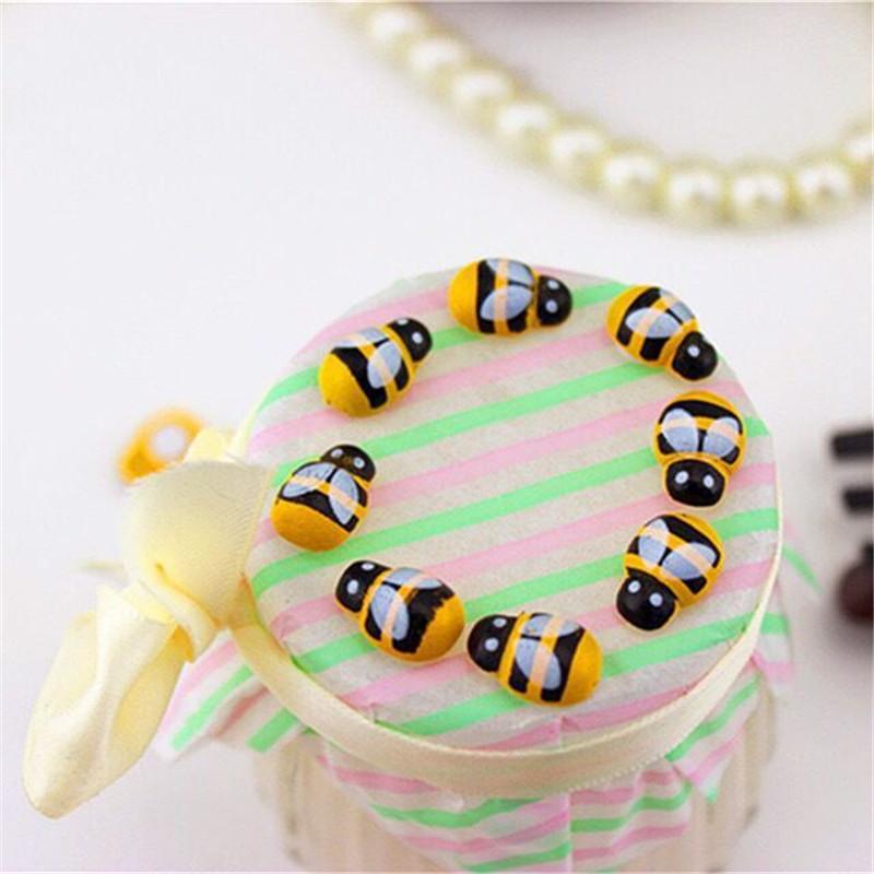 50/100pcs Bee Wooden Mini DIY Scrapbooking Easter Decoration Home Wall Decor Birt Hday Party Decorations Bee Wooden Kids Gift