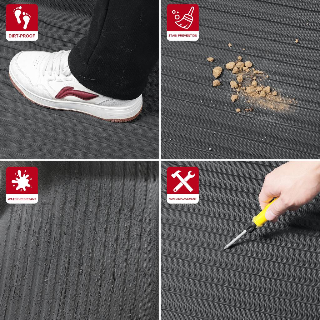 LUCKEASY for Volvo EX30 2024 2025 Car Floor Mats Cargo Liner Trunk Pad TPE 3D Foot Mat Backrest Liner Waterproof Accessories