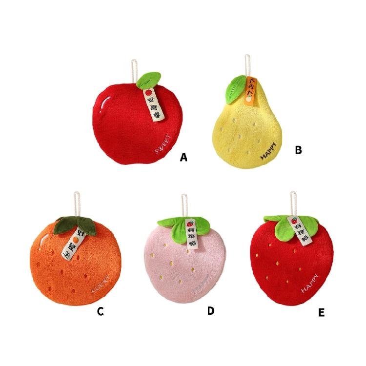 Hanging Towels Soft Coral Fleece Hanging Hand Towel In Fruit Shape Optional For Quick Drying And Easy Use In Kitchen