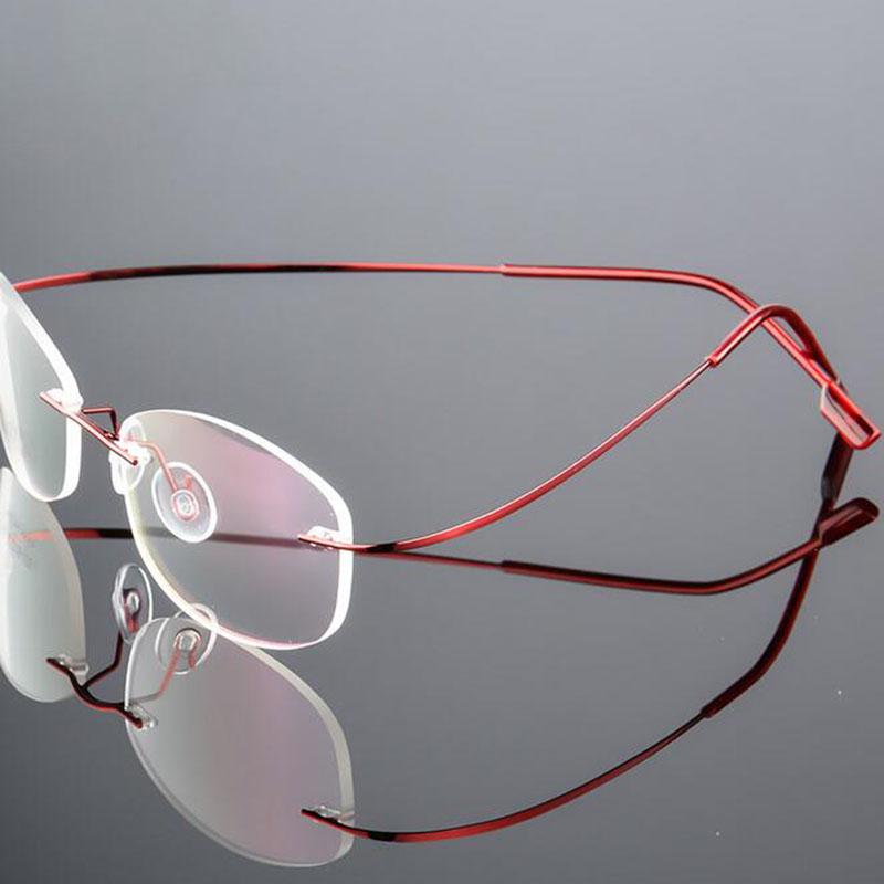 Anti Blue Light Titanium Alloy Framless Oval Myopia Glasses Women Rimless Prescription Lady Eyeglasses 0 -0.5 -0.75 To -6.0