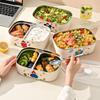 1Pcs Cartoon Pattern Heat Preservation Lunch Box Microwaveable Stainless Steel Partitioned Lunch Box For Student Office Use