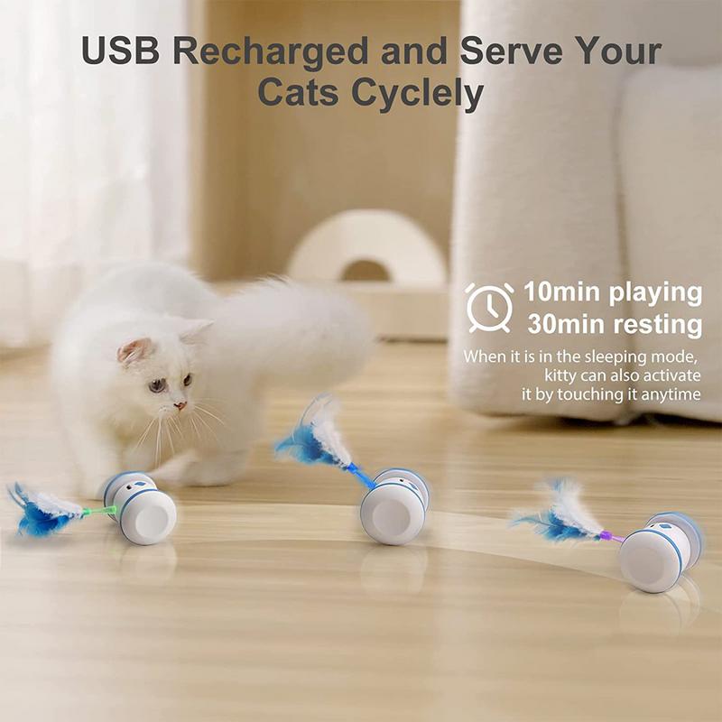 Automatic Moving Toy Automatic Kitten Toy With Feather Interactive Cat Toys Smart Electric Cat Toys Rechargeable Automatic Cat