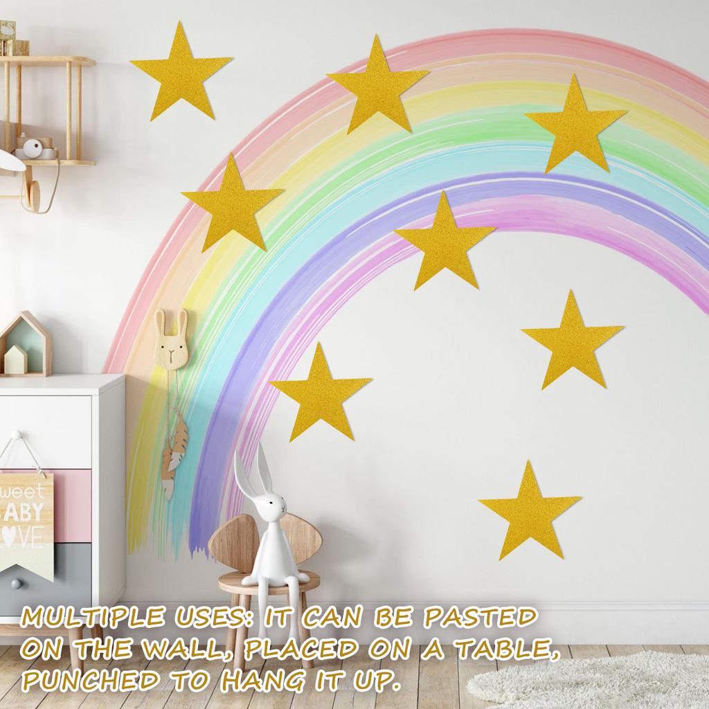 180 szt. Brokatowe wycinanki gwiazd, dwustronnie drukowane papierowe wycinanki gwiazd, wycinanki z tektury gwiazd do malowania DIY, brokatowe wycinanki gwiazd, konfetti