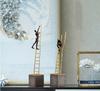 European Metal Ladder Climbing Ladder Resin Figure Ornaments Office Cafe Furnishing Crafts Home Livingroom Table Sculpture Decor