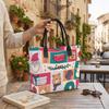 Christmas Pattern Tote Bag Large Capacity Casual Shoulder Bag for Daily Shopping Holiday Use