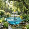Cascade Hanging Bird Bath Fountain Hanging Solar Powered Hummingbird Bath Bowl For Garden Bird Feeder Supplies Garden Decor