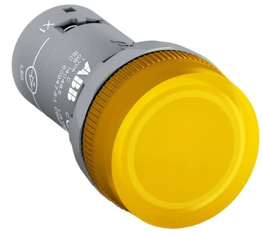 Compact LED Indicator Light 22mm 24V AC/DC Yellow Cl2-502Y 1Sfa619403R5023