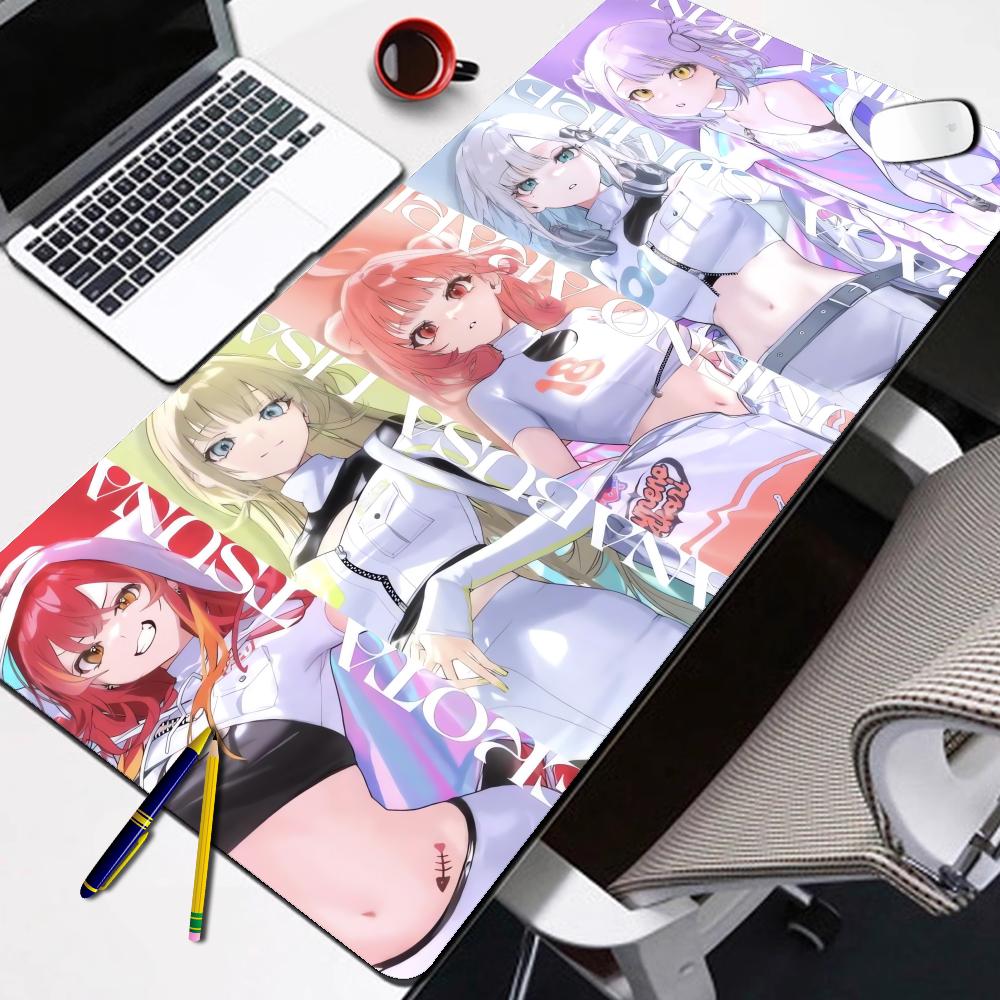 Gaming Mouse Pad Desk Mat Antislip Rubber Base Stitched Edges Kimono Anime Girls Group Art Print Extended Office Gamer Mat