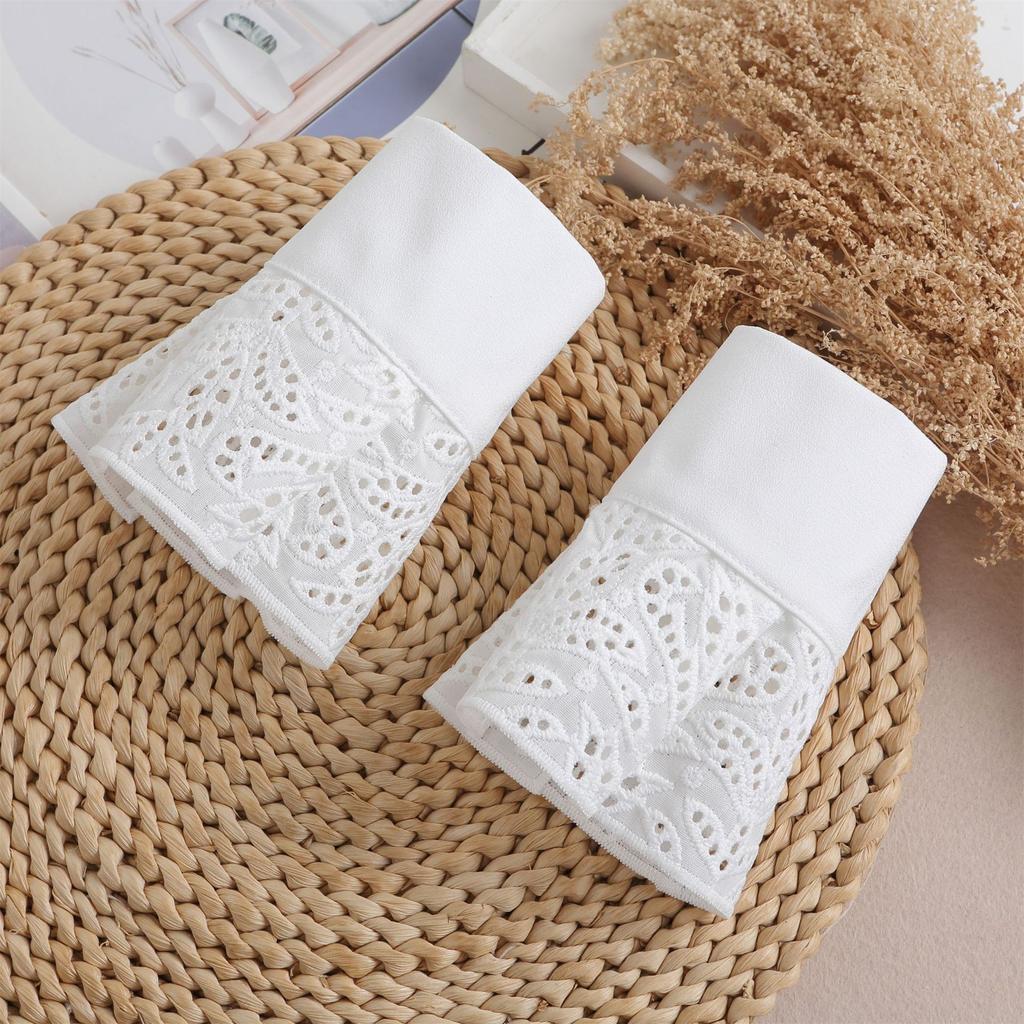 Blonde Mansjetter Dekorative Ermer for Kvinner Avtakbare Falske Ermer Mansjettforlengelse Trendy Falske Mansjetter Volanger Armbånd Hånd