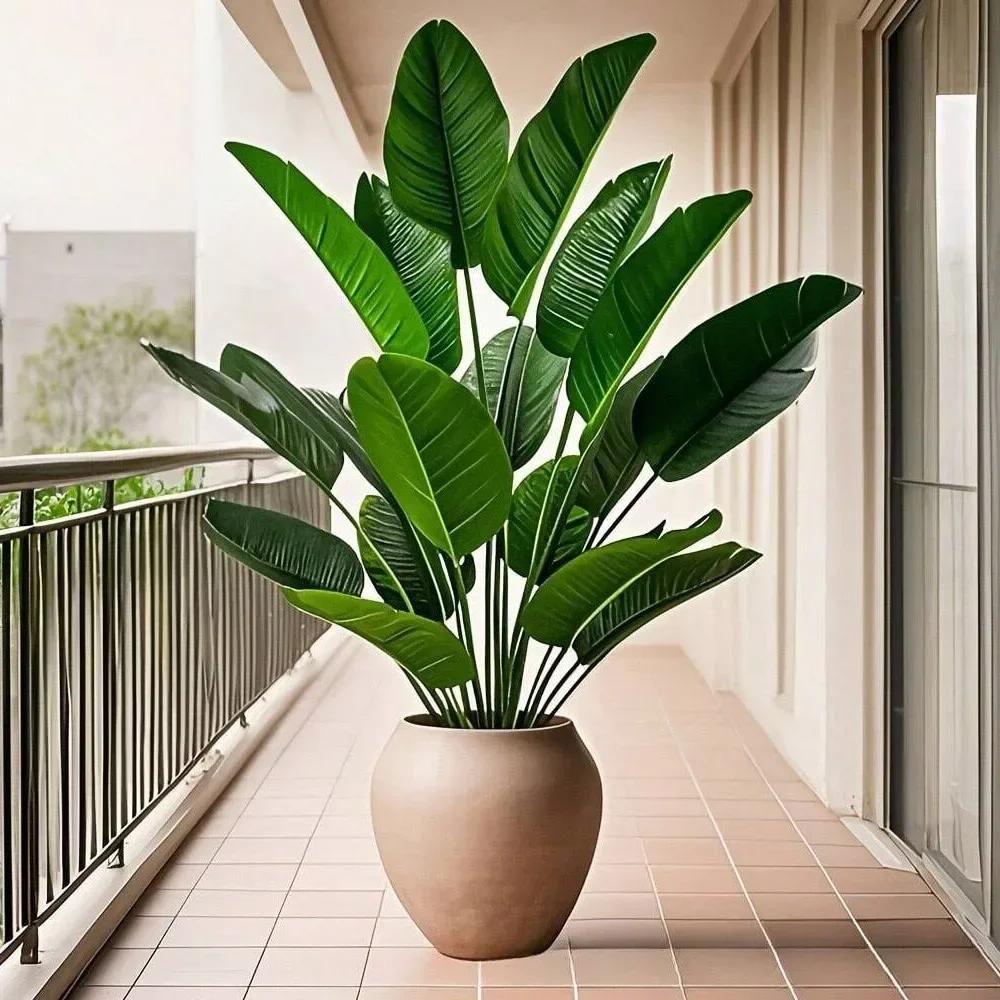 1pc 18 Leaves Artificial Plants Large Tropical Palm Tree Fake Banana Plants Leaves Real Touch for Home Garden Party Decor 2025
