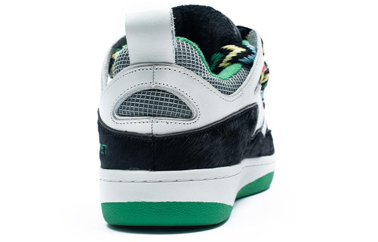 Men's Sneakers CANALSTREET x Kappa Collaboration, Puffy Shoes Low top Skateboard Shoes Unisex Black White