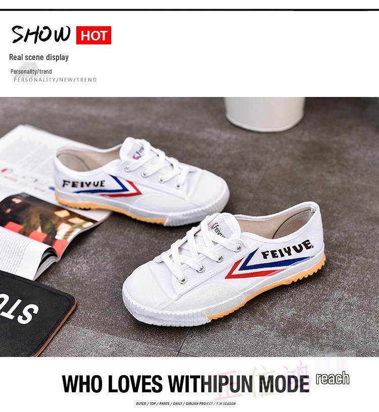 DF/501 Soft Sole Athletic Canvas Shoes - Comfort Zone Wushu Sneakers (White)