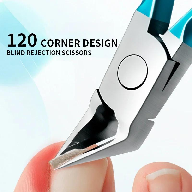 Professional Nail Clipper Cuticle Nippers For Paronychia Stainless Steel Nail Cutters Ingrown Toenail Scissors Manicure Tool