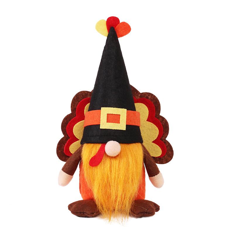 

Halloween Decorations - Cute Wind-up Turkey Faceless Old Man Figurines for Party Decorations - Thanksgiving Party Doll Ornaments