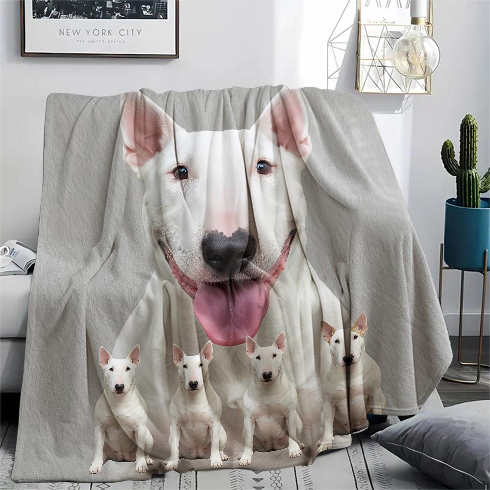1 Stück Shiba Inu Bullterrier Druck Flanelldecke, Hohe Qualität, Bequem für alle Jahreszeiten, Heimdekoration, Wärme und Komfort, Perfekt für Geschenke