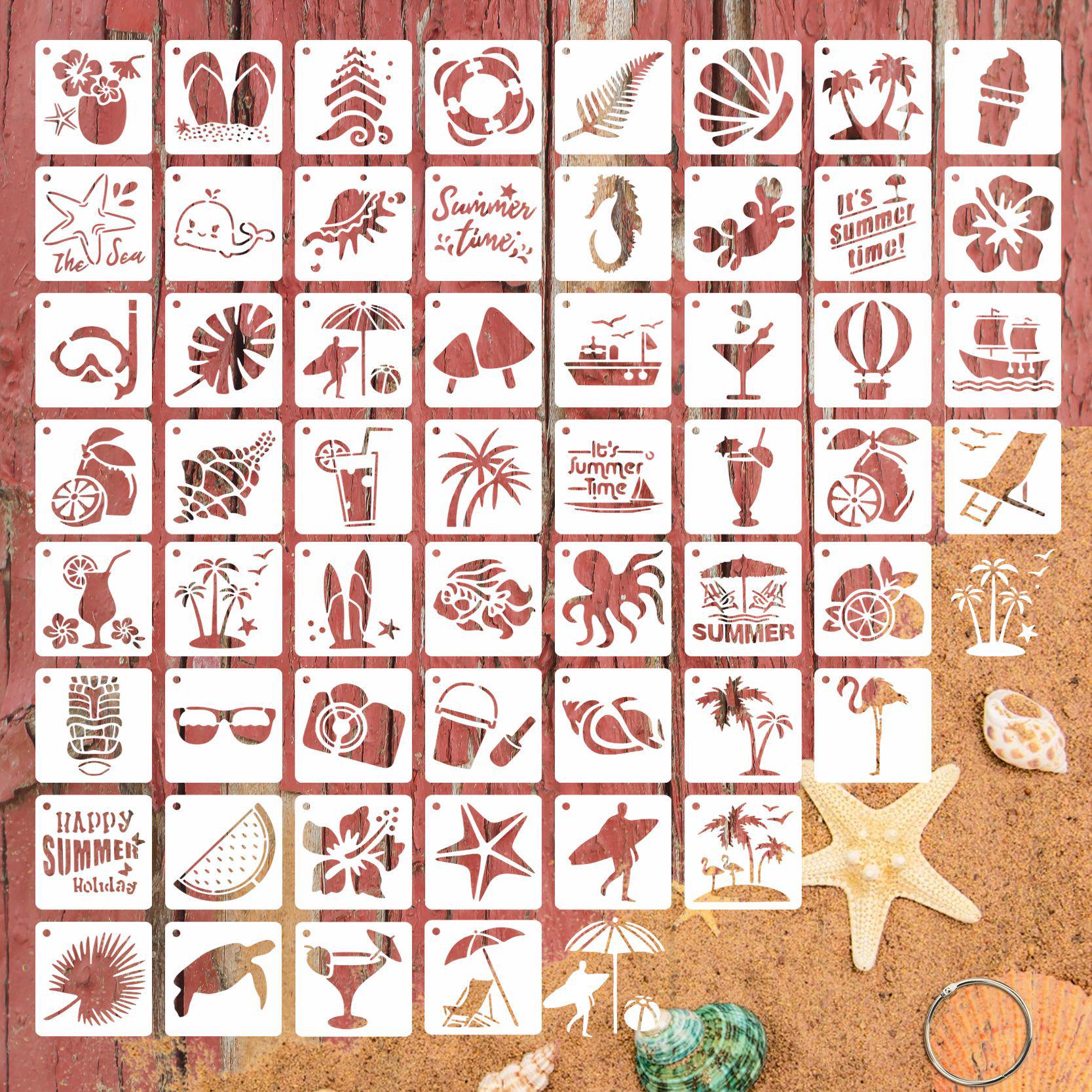 Cross-Border Floral & Plant Garden Themed Stencil Collection - 56 Designs