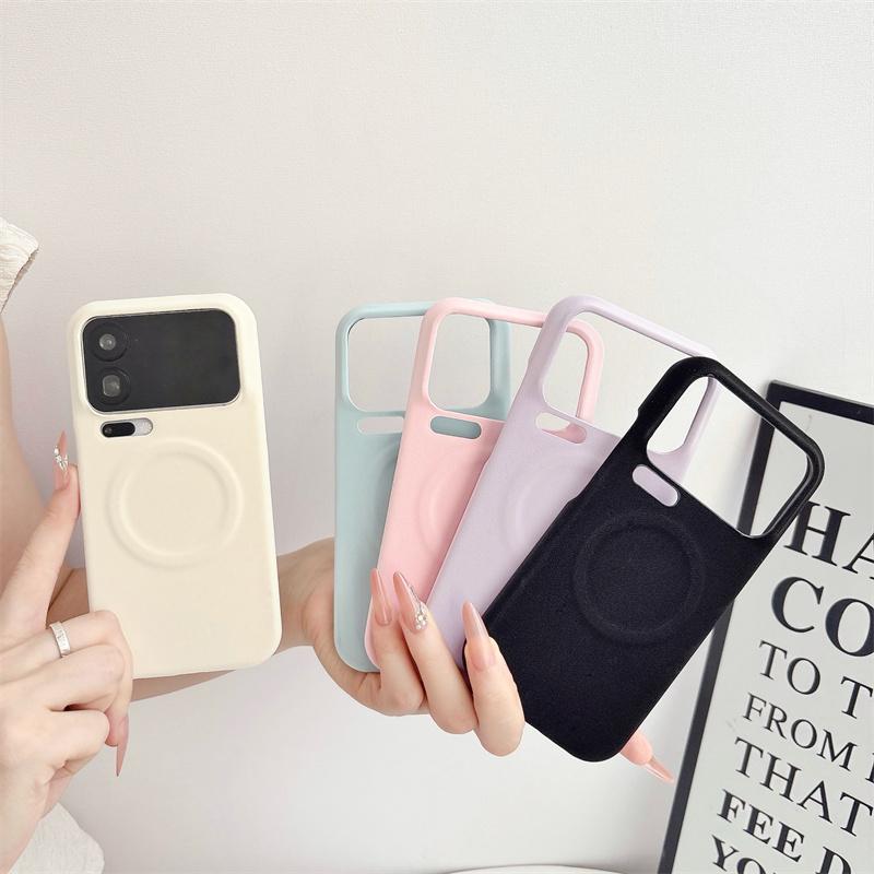 Simple Half Package Matte PU Leather Magnetic For Magsafe Case For Xiaomi Mi 15 Ultra 17 Pro Max Shockproof TPU Proteciton Cover