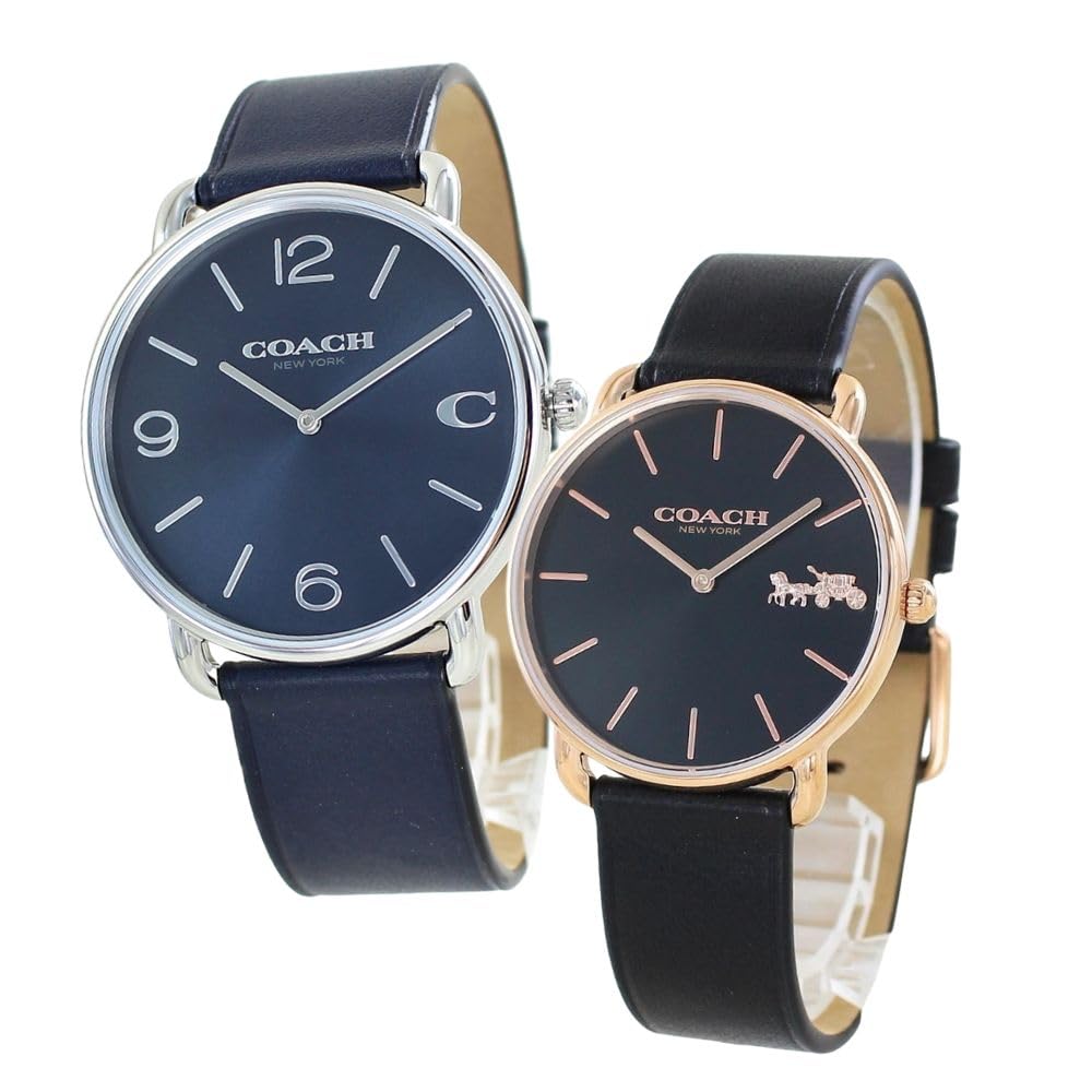 

Watch Pair Watch Storage Box Pair Watch Elliott Slim Thin Leather Strap Blue Black 1460264914504381 [Coach] Men s Women s [Item]