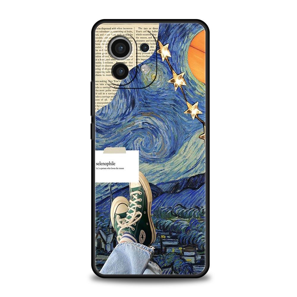 Starry Sky Van Gogh Art Phone Case For Xiaomi 14 13 12 11 Lite 13T 12T 11T Pro 9T Mi Poco X6 X5 M3 X3 Pro F5 F4 F3 5G Cover