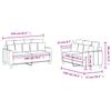 2 Piece Cream Fabric Sofa Set with Cushions