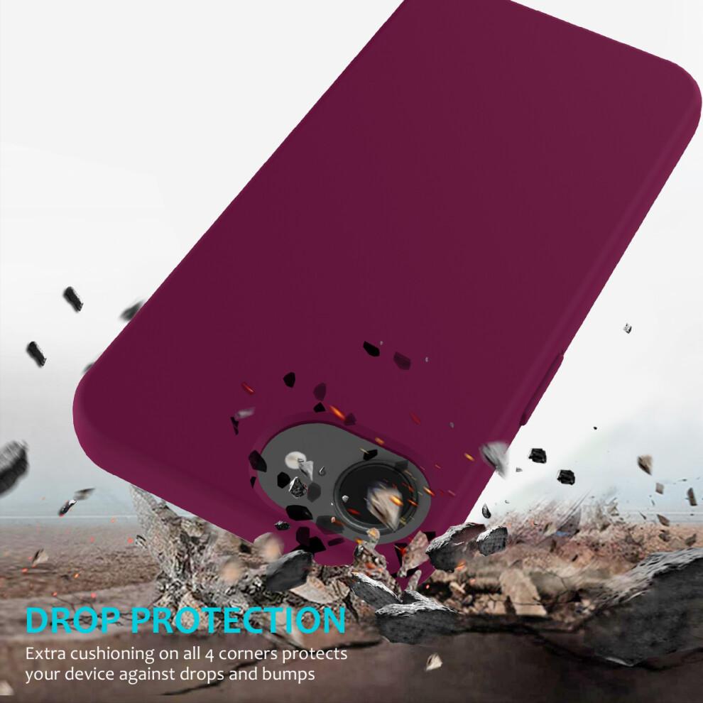 (Wine Red) For iPhone 16e Case Drop Proof Liquid Silicone Soft Lining Back Phone Cover