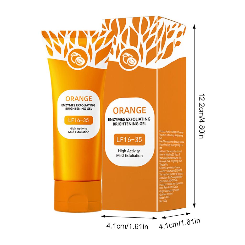 Orange Enzyme Exfoliating Gel Facial Cleansing Scrub for Gentle Skin Care and Deep Pore Cleaning
