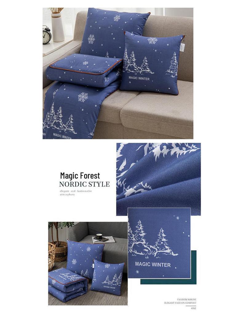 Foldable Multifunctional Nap Cushion: Pillow & Blanket for Car & Office