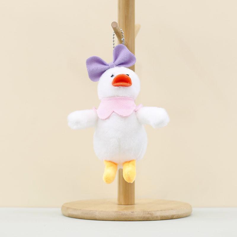 Adorable Shaking Sound Sunflower Duck Plush Keychain Soft Yellow Toy