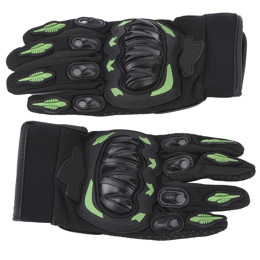 Pair Riding Gloves Outdoor Touch Screen Motorcycle Racing for Men Woman Black and Green M