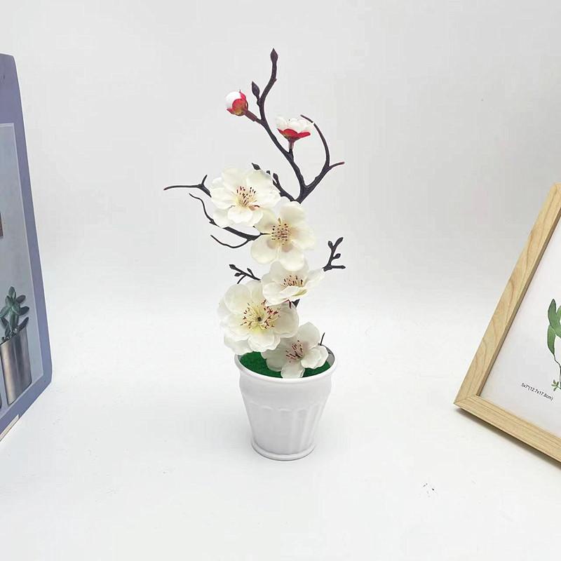 Prunus Realistic Plastic Mume Plant Bonsai Living Room And Office Decorations