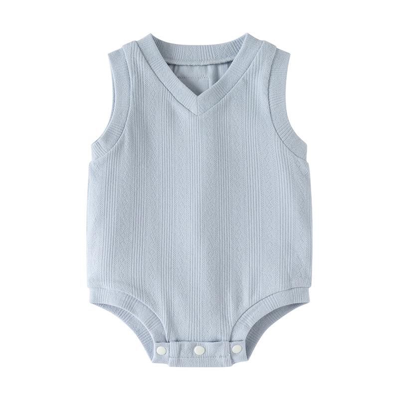 Unisex Summer Baby Bodysuit - Pure Cotton Jacquard Newborn Romper Gift