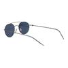 Armani Solid Color Design Metal Oval Sunglasses Women's Silver