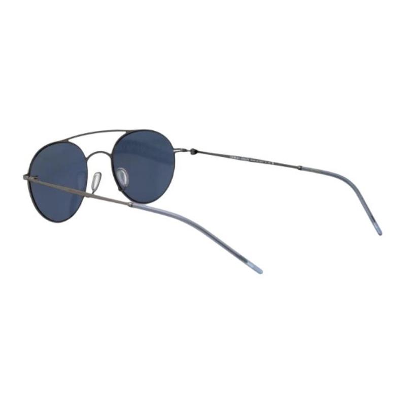 Armani Solid Color Design Metal Oval Sunglasses Women's Silver
