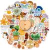 50 BOHO Style Stickers, Hand-painted Style Art Painting Decadent Cultural People Stickers