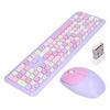 Keyboard Mouse Combo 2.4G Retro Multi Color   Cover Wireless Keyboard and Mouse Set