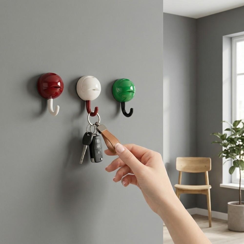 Round Head Suction Cup Hooks Non-Marking Kitchen Storage Hooks Wall Towel Hooks  Bathroom