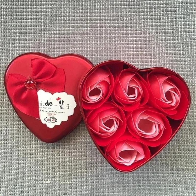1 Pcs Soap Flower Heart-shaped Artificial Handmade Flower Home Simple And Beautiful Decoration Valentine's Day Creative Gift