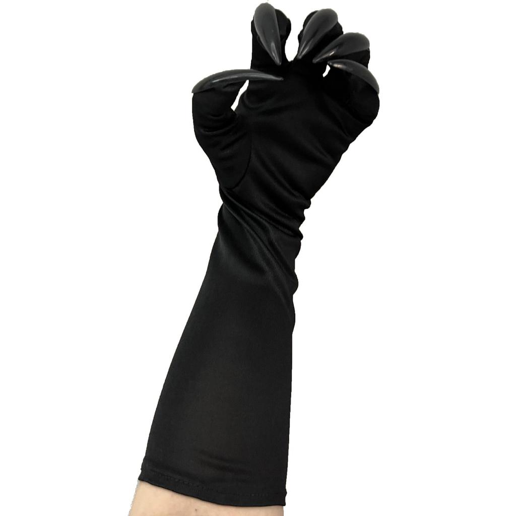 Black Sequin Nail Halloween Cosplay Paw Gloves
