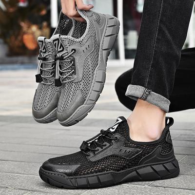 Men's Mesh Shoes New Summer Breathable Mesh Shoes Non-Slip Mountaineering Upstream Slip-on Fashionable Sports Shoes