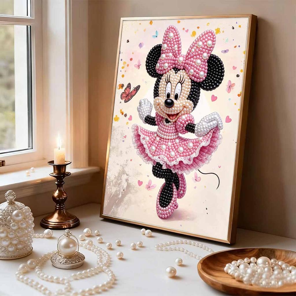 Disney Pearl Painting Minnie Art Pearl Painting Set Pearl Art Painting Wall Decor Handmade Gift Home or Office Decor