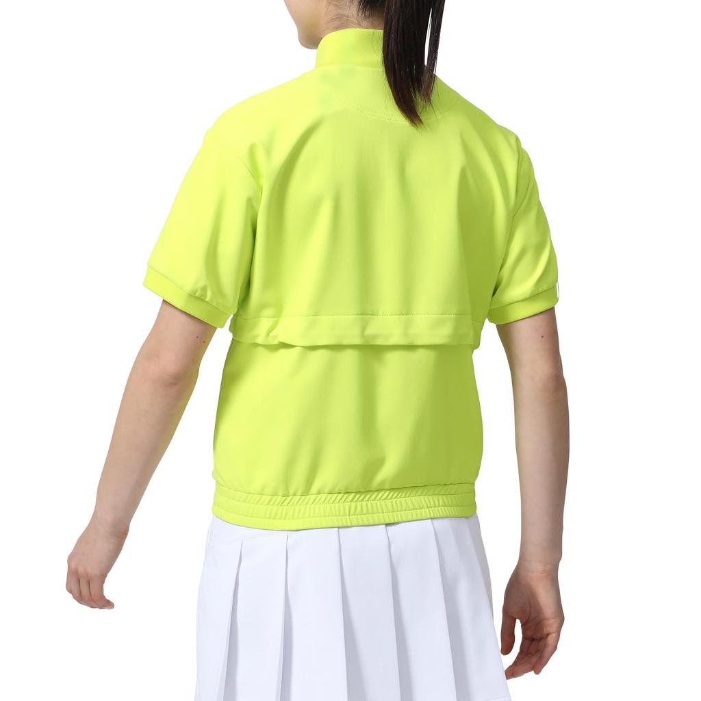 FootJoy TWINSOF Water-Repellent Short-Sleeve Full-Zip Stand-Collar Jacket, Evening Primrose, Women's, Size M (FJW-S24-O01, 81973-M)