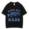 Retro Fishing T Shirt Kiss My Bass Funny Meme Tshirt Unisex Unisex Fashion Clothing T Shirt Summer Cotton Casual Tshirts Streetwear