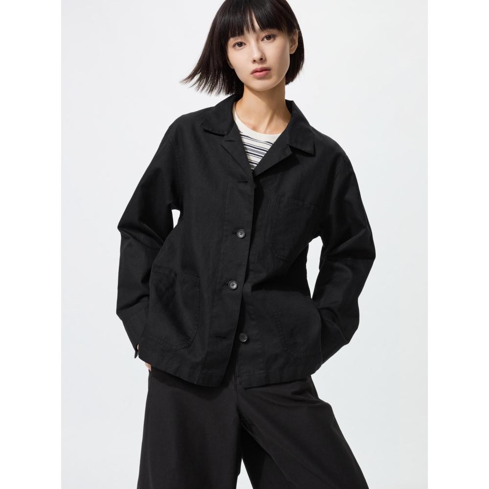 Uniqlo Japan Linen Blend Choa Jacket