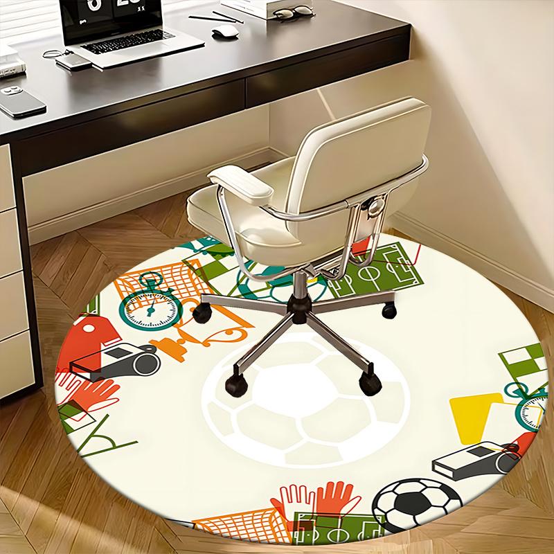 Chair Mat: Colorful Soccer Ball Design Office Carpet Chair Mats for Home Decor, Office Use, Living Room, Bedroom, Gift Idea1118020a