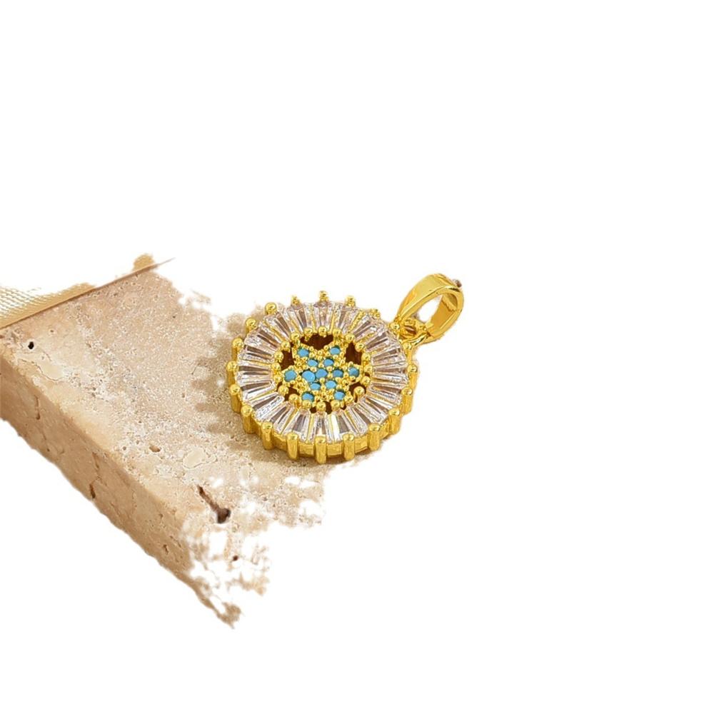 Female Crystal White Blue Zircon Stone Star Skeleton Pendant Necklace Vintage Gold Color Wedding Jewelry For Women
