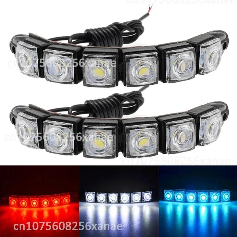 2PCS Waterproof DRL 6Chips Car Auto Decorative Flexible Daytime Running Light Driving Led Strip Headlight Fog Backup Trunk Led
