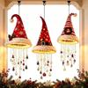 Romantic Glowing Santa Hat Lamp Snowflake Christmas Tree Pendant Light  Christmas Decor