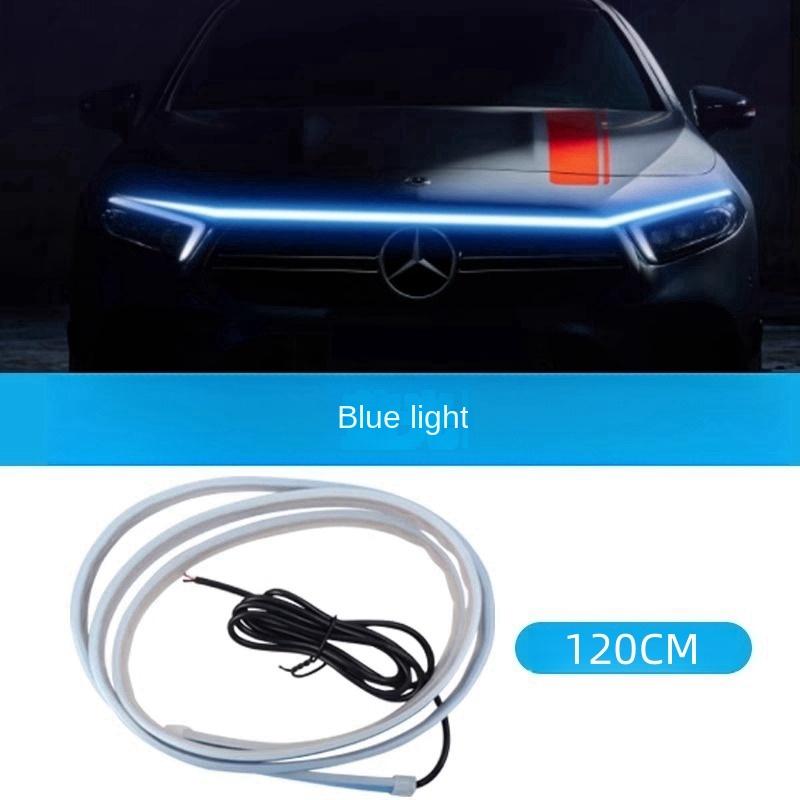 LED Daytime Running Light Scan Starting Car Hood Decorative Lights DRL Auto Engine Hood Guide Decorative Ambient Lamp 12V