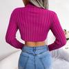 Damen Sexy Asymmetrischer Strickpullover Langarm Halber Stehkragen Unterzieher Winter Herbst