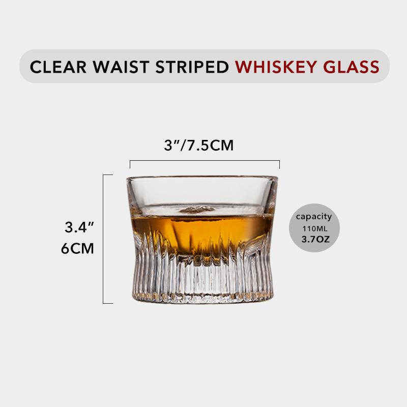 Clear Waist Whiskey Glasses Coffee Glasses Handmade Vintage Style Drinking Glasses Whisky Unique Gifts for Men Restaurant Bar